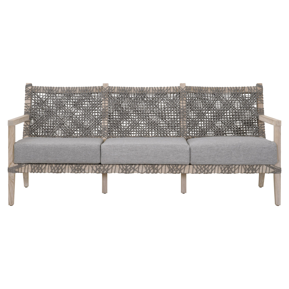 Essentials for Living Costa Outdoor 77" Sofa 6861-3.DOV/DOV/GT Dove Flat Rope, Performance Dove, Gray Teak