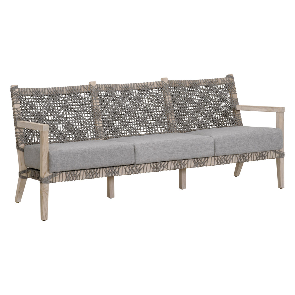 Essentials for Living Costa Outdoor 77" Sofa 6861-3.DOV/DOV/GT Dove Flat Rope, Performance Dove, Gray Teak
