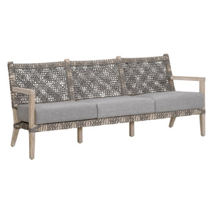 Essentials for Living Costa Outdoor 77" Sofa 6861-3.DOV/DOV/GT Dove Flat Rope, Performance Dove, Gray Teak