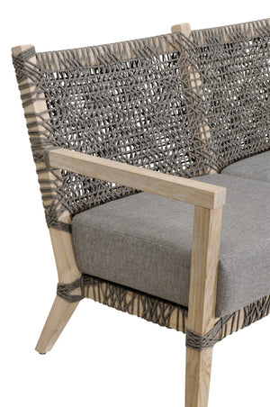 Essentials for Living Costa Outdoor 77" Sofa 6861-3.DOV/DOV/GT Dove Flat Rope, Performance Dove, Gray Teak