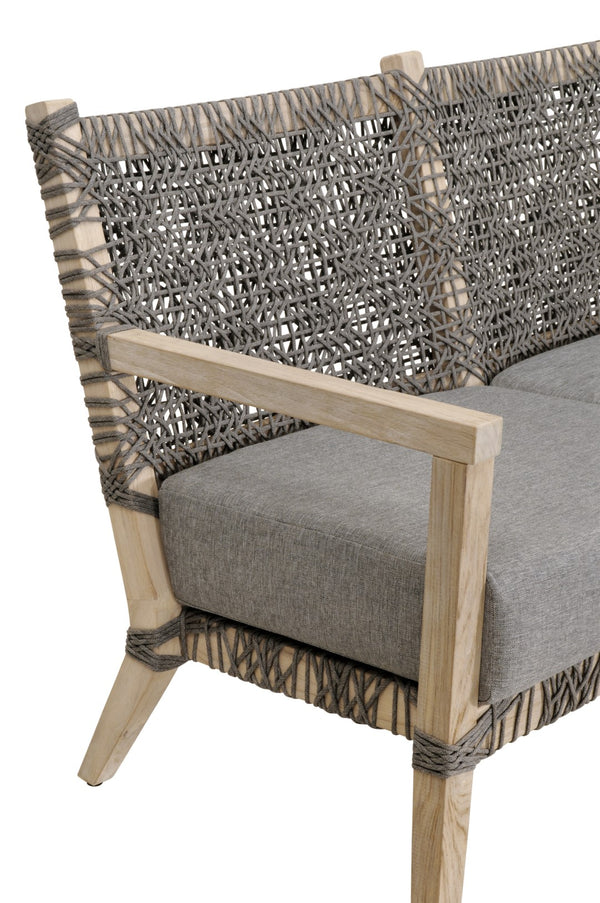 Essentials for Living Costa Outdoor 77" Sofa 6861-3.DOV/DOV/GT Dove Flat Rope, Performance Dove, Gray Teak