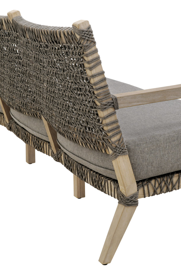 Essentials for Living Costa Outdoor 77" Sofa 6861-3.DOV/DOV/GT Dove Flat Rope, Performance Dove, Gray Teak