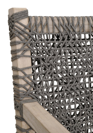 Essentials for Living Costa Outdoor 77" Sofa 6861-3.DOV/DOV/GT Dove Flat Rope, Performance Dove, Gray Teak