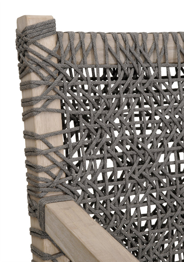 Essentials for Living Costa Outdoor 77" Sofa 6861-3.DOV/DOV/GT Dove Flat Rope, Performance Dove, Gray Teak