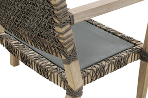 Essentials for Living Costa Outdoor 77" Sofa 6861-3.DOV/DOV/GT Dove Flat Rope, Performance Dove, Gray Teak