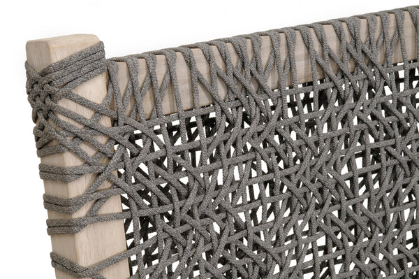 Essentials for Living Costa Outdoor 77" Sofa 6861-3.DOV/DOV/GT Dove Flat Rope, Performance Dove, Gray Teak