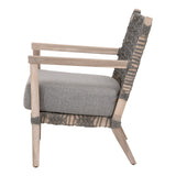 Essentials for Living Costa Outdoor Club Chair 6860.DOV/DOV/GT Dove Flat Rope, Performance Dove, Gray Teak