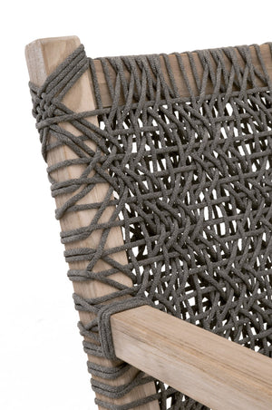 Essentials for Living Costa Outdoor Club Chair 6860.DOV/DOV/GT Dove Flat Rope, Performance Dove, Gray Teak