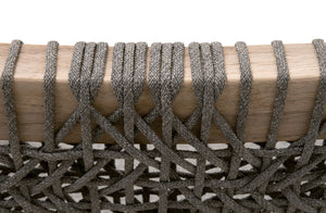 Essentials for Living Costa Outdoor Club Chair 6860.DOV/DOV/GT Dove Flat Rope, Performance Dove, Gray Teak