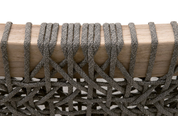 Essentials for Living Costa Outdoor Club Chair 6860.DOV/DOV/GT Dove Flat Rope, Performance Dove, Gray Teak