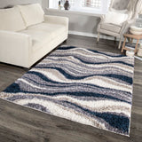 Orian Rugs Cotton Tail Agate Machine Woven Polyester Contemporary Area Rug Denim Polyester