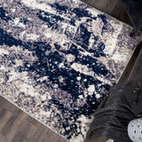 Orian Rugs Cotton Tail Expose Machine Woven Polyester Contemporary Area Rug Blue Polyester