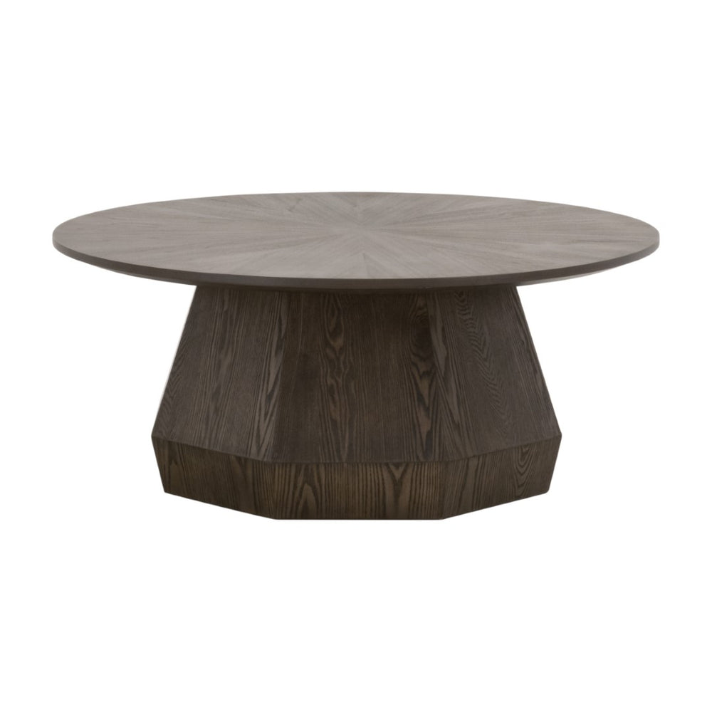 Essentials For Living Coulter Coffee Table - Timeless Transitional Design In Burnished Brown With Elegant Starburst Top Burnished Brown Mdf,Plywood,Ash Veneer 6065-ct.Bbrn