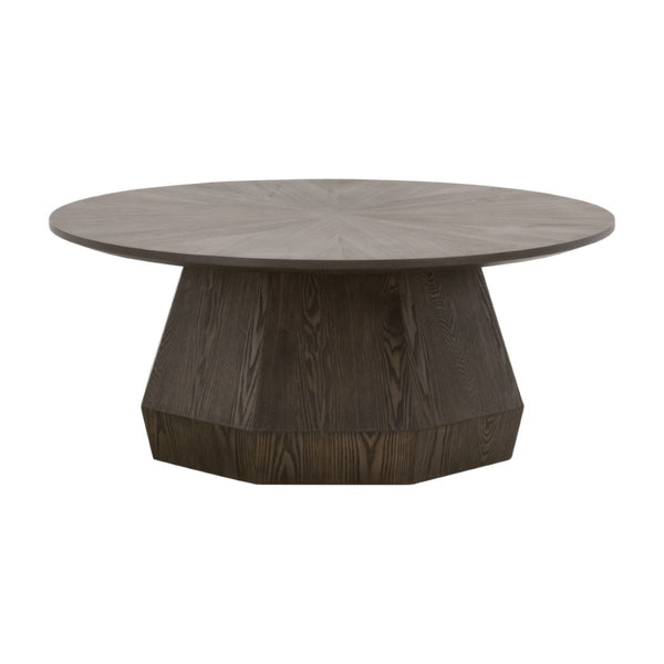 Essentials For Living Coulter Coffee Table - Timeless Transitional Design In Burnished Brown With Elegant Starburst Top Burnished Brown Mdf,Plywood,Ash Veneer 6065-ct.Bbrn