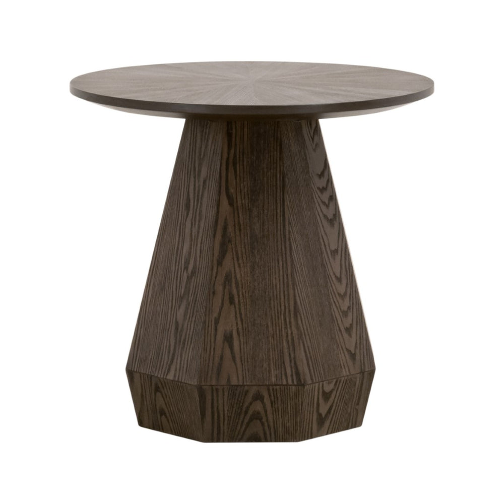 Essentials For Living Coulter End Table - Timeless Elegance With Burnished Brown Finish & Stylish Octagon Pedestal Base Burnished Brown Mdf,Plywood,Ash Veneer 6065-et.Bbrn