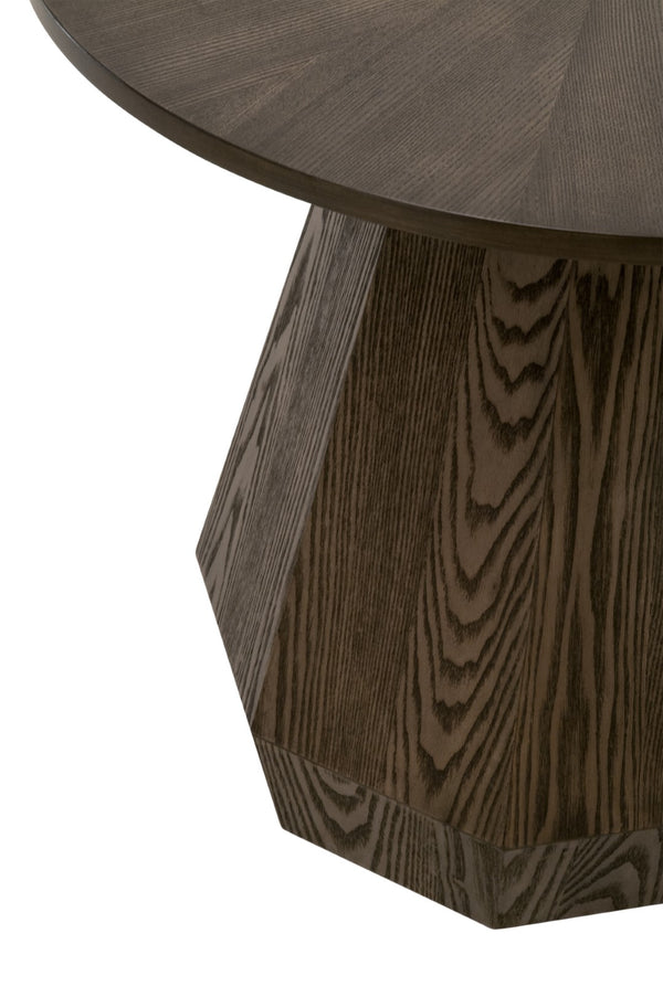 Essentials For Living Coulter End Table - Timeless Elegance With Burnished Brown Finish & Stylish Octagon Pedestal Base Burnished Brown Mdf,Plywood,Ash Veneer 6065-et.Bbrn