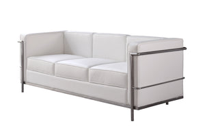 Cour Italian Leather Sofa - Luxurious Comfort with Top Grain Leather & Stainless Steel Frame, Black