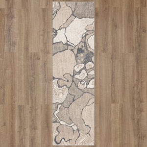 Karastan Rugs Rendition by Stacy Garcia Home Crescendo Machine Woven Triexta Modern/Contemporary Area Rug Oyster 2' 4" x 7' 10"