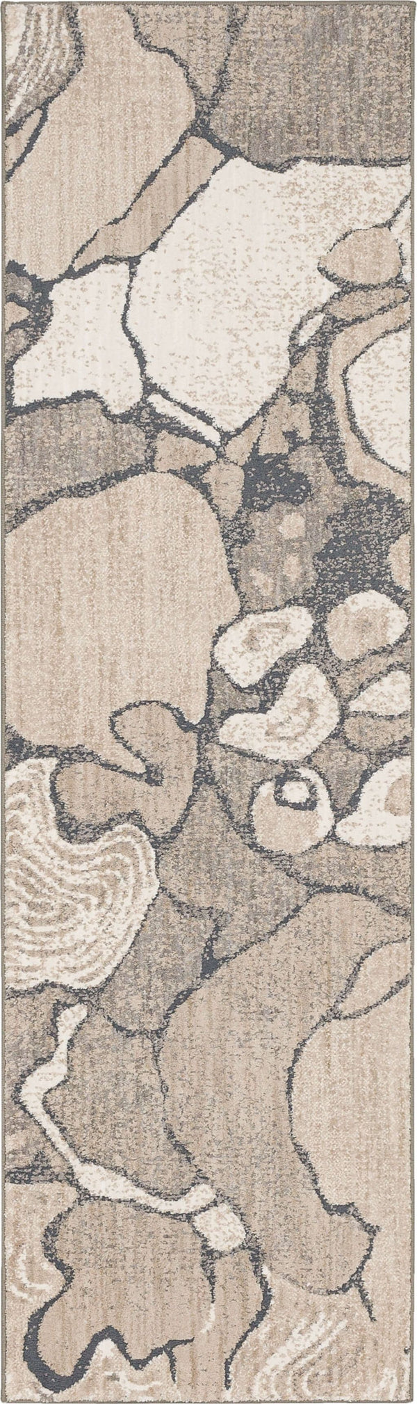 Karastan Rugs Rendition by Stacy Garcia Home Crescendo Machine Woven Triexta Modern/Contemporary Area Rug Oyster 2' 4" x 7' 10"