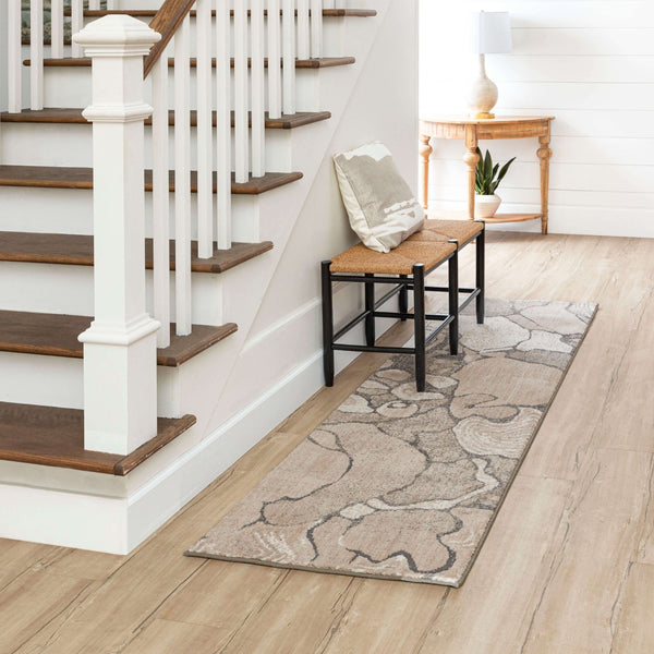 Karastan Rugs Rendition by Stacy Garcia Home Crescendo Machine Woven Triexta Modern/Contemporary Area Rug Oyster 2' 4" x 7' 10"