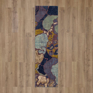 Karastan Rugs Rendition by Stacy Garcia Home Crescendo Machine Woven Triexta Modern/Contemporary Area Rug Periwinkle 2' 4" x 7' 10"