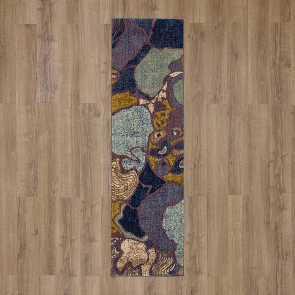 Karastan Rugs Rendition by Stacy Garcia Home Crescendo Machine Woven Triexta Modern/Contemporary Area Rug Periwinkle 2' 4" x 7' 10"