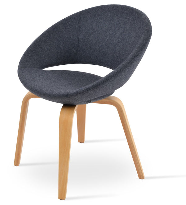 Soho Concept Crescent Plywood Chair - Stylish Dining Seating With Memory Swivel, 5-year Guarantee & Versatile Fabrics Dark Grey,Natural  Soho-concept-dining-chair-02211