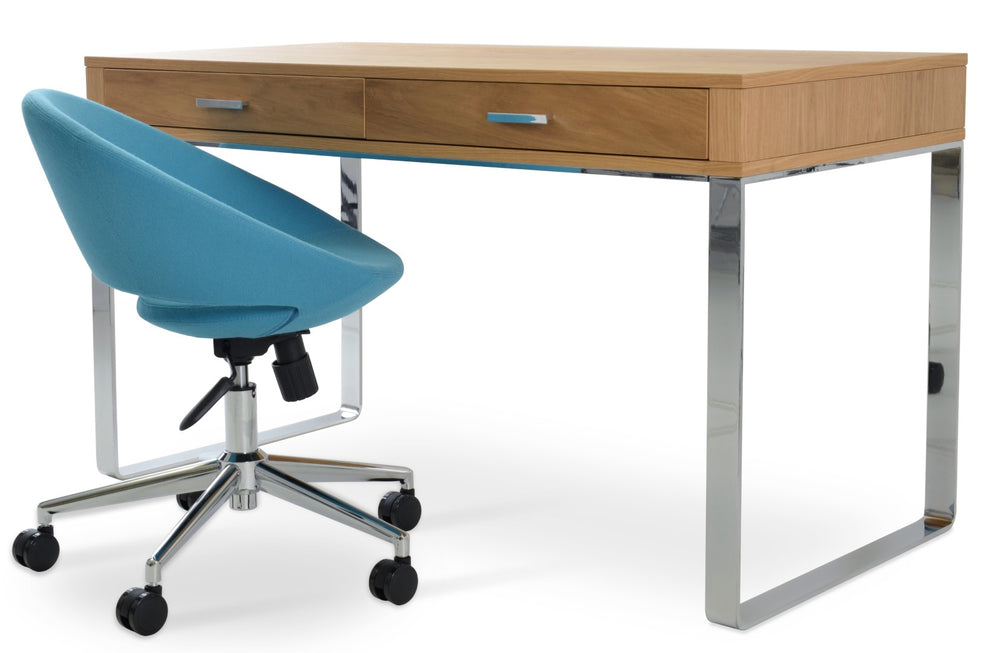 Soho Concept Crescent Office Chair - Stylish Camira Era Fabric, Chrome Finish, 10-year Guarantee, Adjustable Height Chrome  Soho-concept-dining-chair-13988