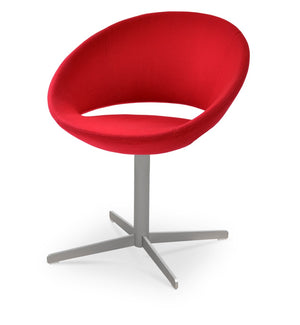 Soho Concept Crescent 4 Star Swivel Chair - Stylish Ergonomic Dining Chair In Wool Or Boucle With 10-year Warranty Red  Soho-concept-dining-chair-01832