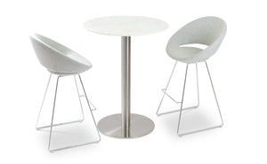 Soho Concept Tango Marble Barstools & Counterstools – Elegant Italian Carrara Top With Sleek Stainless Steel Base Silver  Soho-concept-dining-chair-11226