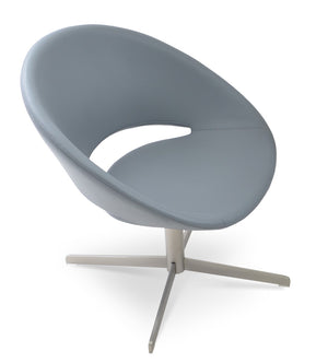 Soho Concept Crescent Large Seat Lounge Swivel Chair - Stylish Comfort With Furni-soft Leatherette In Light Grey Light Grey  Soho-concept-dining-chair-01917