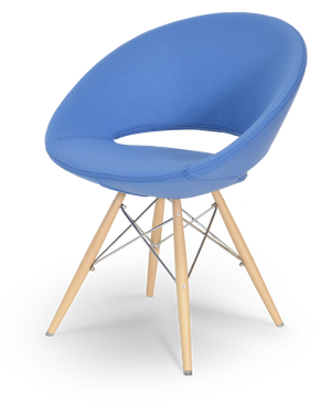 Soho Concept Crescent Mw Dining Chair - Stylish Ergonomic Design With Custom Upholstery & 10-year Guarantee! Natural,Blue  Soho-concept-dining-chair-01921
