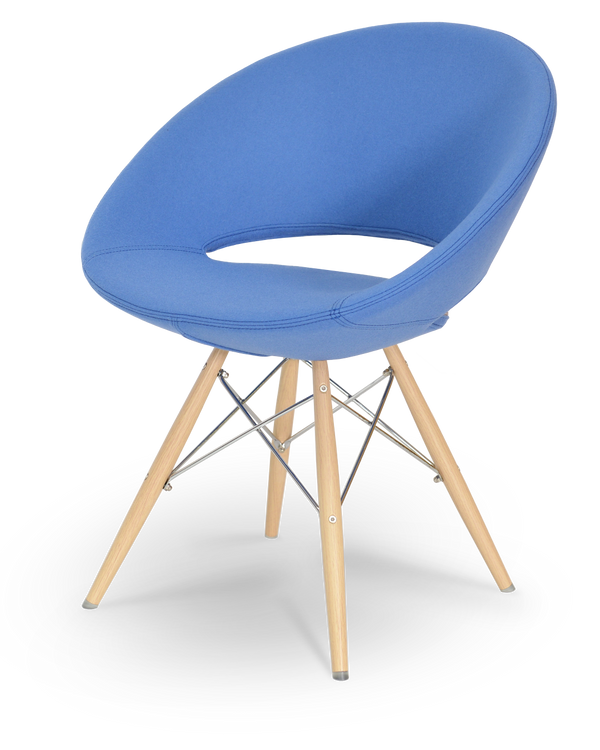 Soho Concept Crescent Mw Dining Chair - Stylish Ergonomic Design With Custom Upholstery & 10-year Guarantee! Natural,Blue  Soho-concept-dining-chair-01921