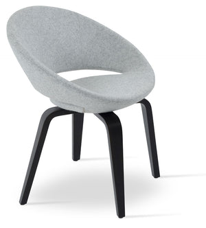 Soho Concept Crescent Plywood Chair - Stylish Dining Seating With Memory Swivel, 5-year Guarantee & Versatile Fabrics Silver  Soho-concept-dining-chair-01933