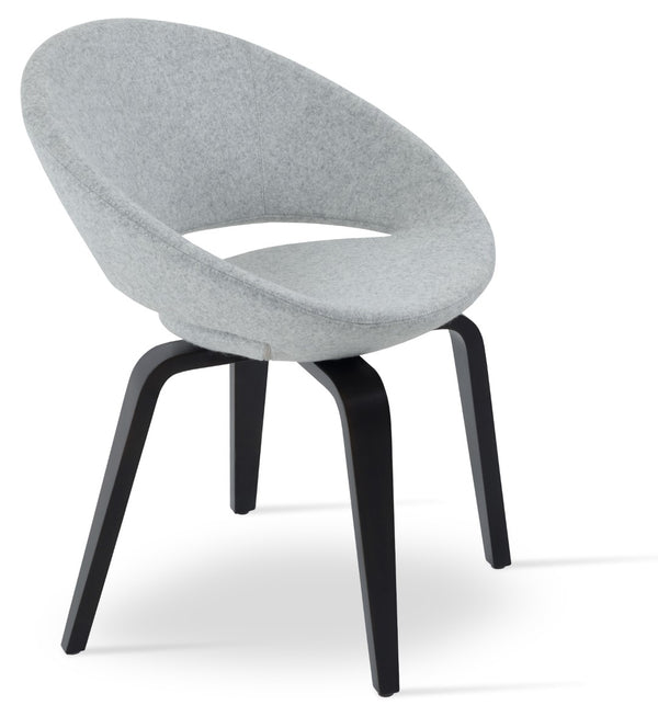Soho Concept Crescent Plywood Chair - Stylish Dining Seating With Memory Swivel, 5-year Guarantee & Versatile Fabrics Silver  Soho-concept-dining-chair-01933