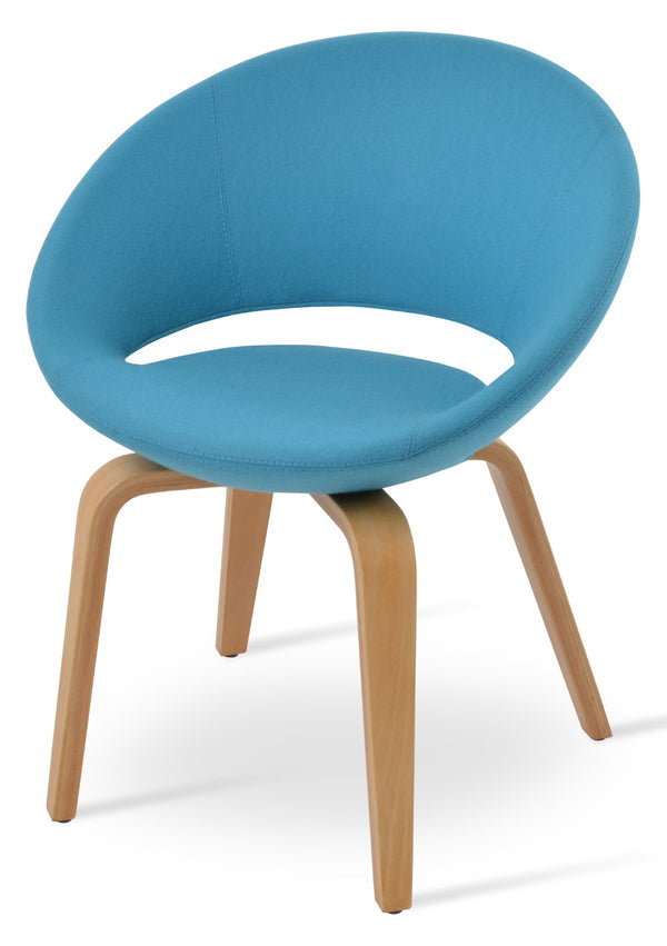 Soho Concept Crescent Plywood Chair - Stylish Dining Seating With Memory Swivel, 5-year Guarantee & Versatile Fabrics Turquoise,Natural  Soho-concept-dining-chair-01934