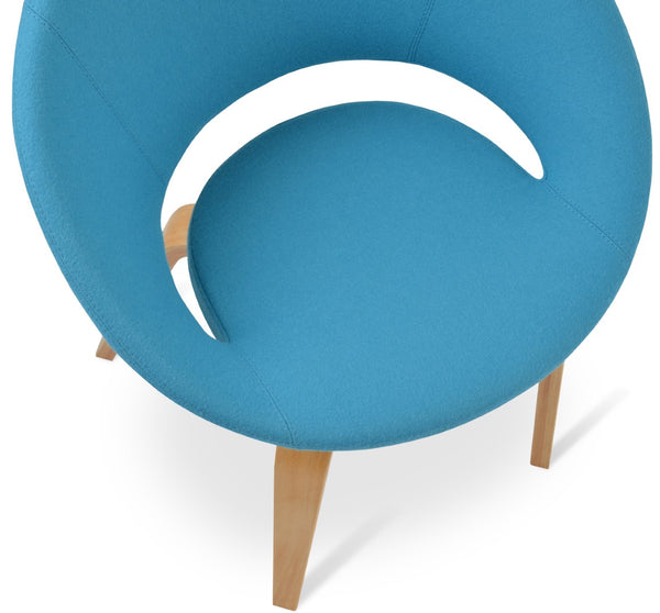 Soho Concept Crescent Plywood Chair - Stylish Dining Seating With Memory Swivel, 5-year Guarantee & Versatile Fabrics Turquoise,Natural  Soho-concept-dining-chair-01935