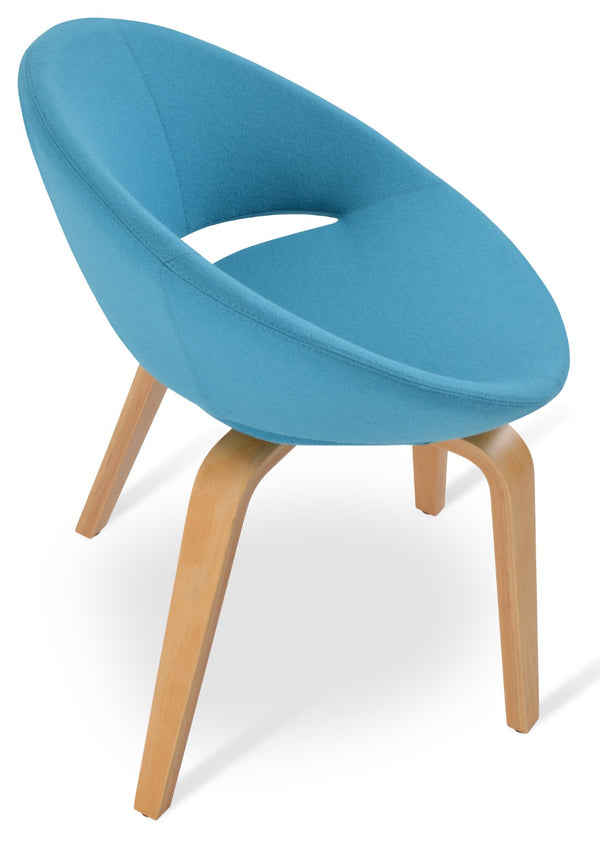 Soho Concept Crescent Plywood Chair - Stylish Dining Seating With Memory Swivel, 5-year Guarantee & Versatile Fabrics Turquoise,Natural  Soho-concept-dining-chair-01935