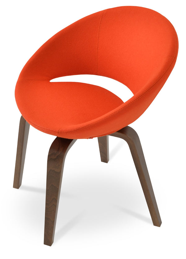 Soho Concept Crescent Plywood Chair - Stylish Dining Seating With Memory Swivel, 5-year Guarantee & Versatile Fabrics Walnut,Orange  Soho-concept-dining-chair-01941