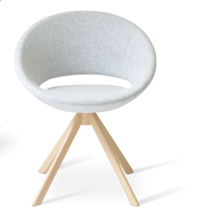 Soho Concept Crescent Sword Swivel Chair - Stylish Ergonomic Design In Camira Fabric With 10-year Guarantee! Natural,Silver,Grey  Soho-concept-dining-chair-02146