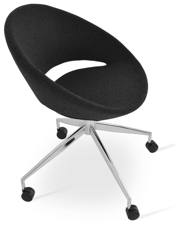 Soho Concept Crescent Spider Swivel Chair - Elegant Dining Seating In Camira Wool & Versatile Fabric Options   Soho-concept-dining-chair-02000