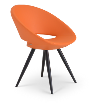 Soho Concept Crescent Star Chair - Stylish Leatherette Dining Chair With Steel Base & Custom Finish Options Orange  Soho-concept-dining-chair-02006