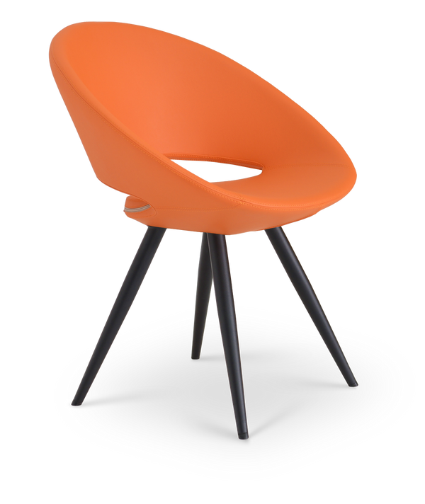 Soho Concept Crescent Star Chair - Stylish Leatherette Dining Chair With Steel Base & Custom Finish Options Orange  Soho-concept-dining-chair-02006