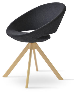 Soho Concept Crescent Sword Swivel Chair - Stylish Wool Upholstery, Durable Steel Base, 10-year Guarantee, 300 Lbs Capacity Natural  Soho-concept-dining-chair-02141