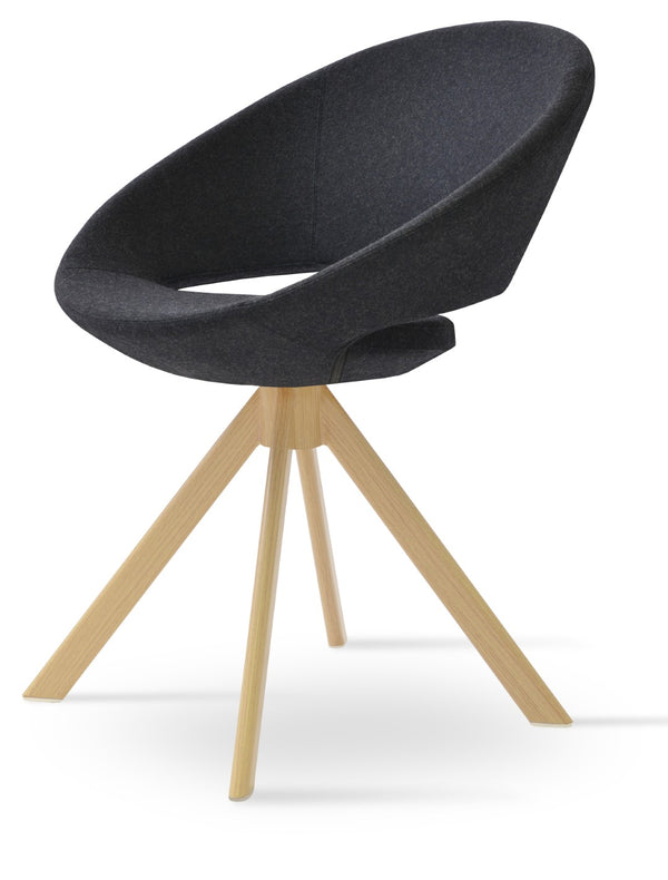 Soho Concept Crescent Sword Swivel Chair - Stylish Wool Upholstery, Durable Steel Base, 10-year Guarantee, 300 Lbs Capacity Natural  Soho-concept-dining-chair-02141