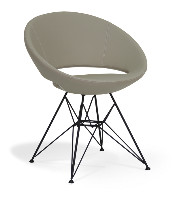 Soho Concept Crescent Tower Chair - Stylish Swivel Dining Chair In Camira Fabric With Gold Finish, 10-year Guarantee Black  Soho-concept-dining-chair-02156