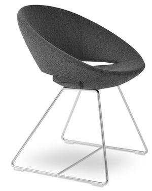 Soho Concept Crescent Wire Chair In Dark Grey - Stylish Dining Chair With Premium Camira Fabric & 10-year Guarantee Dark Grey  Soho-concept-dining-chair-02170