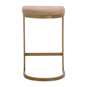 Essentials For Living Cresta Counter Stool - Elegant Backless Design In Ivanhoe Toast Vegan Leather With Gold Finish Ivanhoe Toast,Brushed Gold Steel Po,Plywood 6012cs.Bgld/Ivt