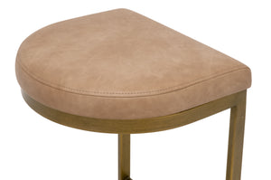 Essentials For Living Cresta Counter Stool - Elegant Backless Design In Ivanhoe Toast Vegan Leather With Gold Finish Ivanhoe Toast,Brushed Gold Steel Po,Plywood 6012cs.Bgld/Ivt