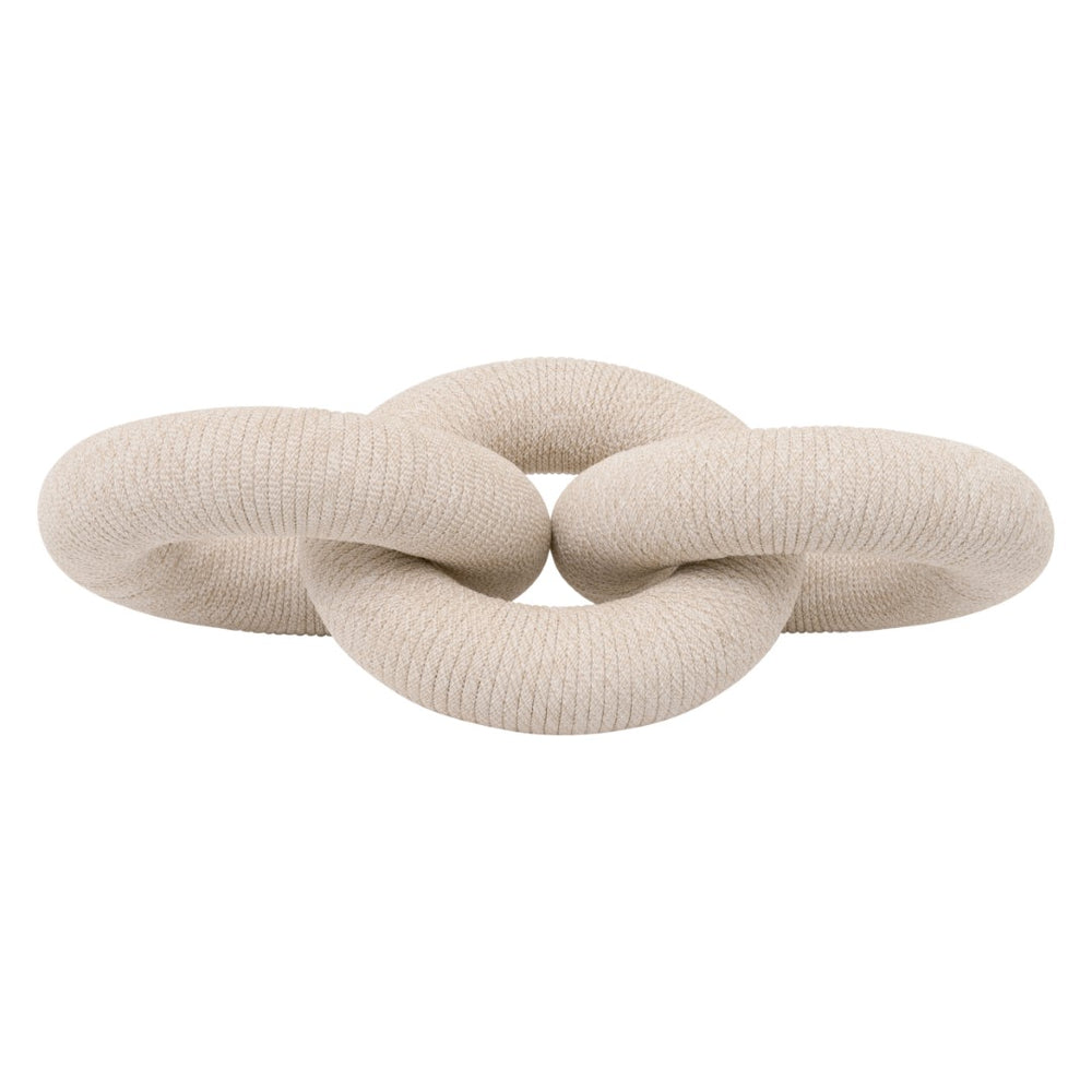 Essentials For Living Crew Rope Link – Handcrafted Nautical Tabletop Decor With Artisanal Charm For Coastal Home Styling Natural & White Flat Rope Solid Mahogany Wood 6890.Nwht